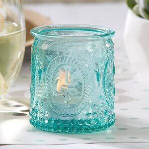 Kate Aspen Vintage Blue Glass TeaLight Candle Holder Votive Favor Jars Set of 12